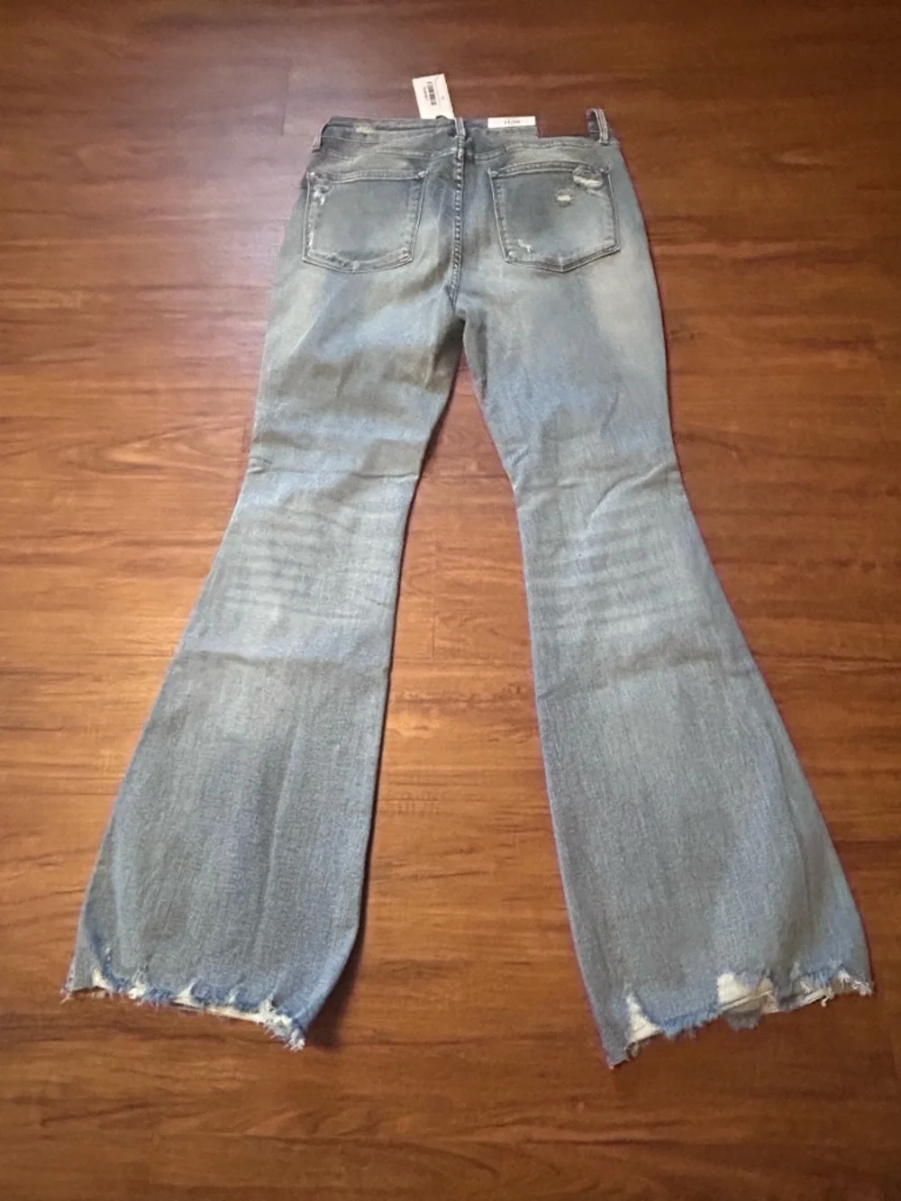 Judy Blue Light Blue Distressed Flare Jeans 11 30 - Picture 4 of 6